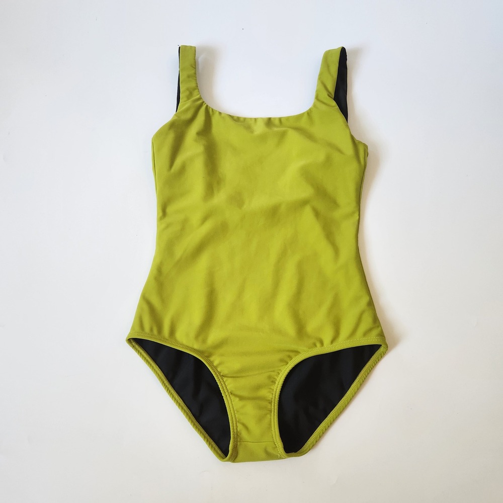 Hakea One Piece Square Neck Swimsuit 6 Chartreuse Green Beach Cruise Resortwear